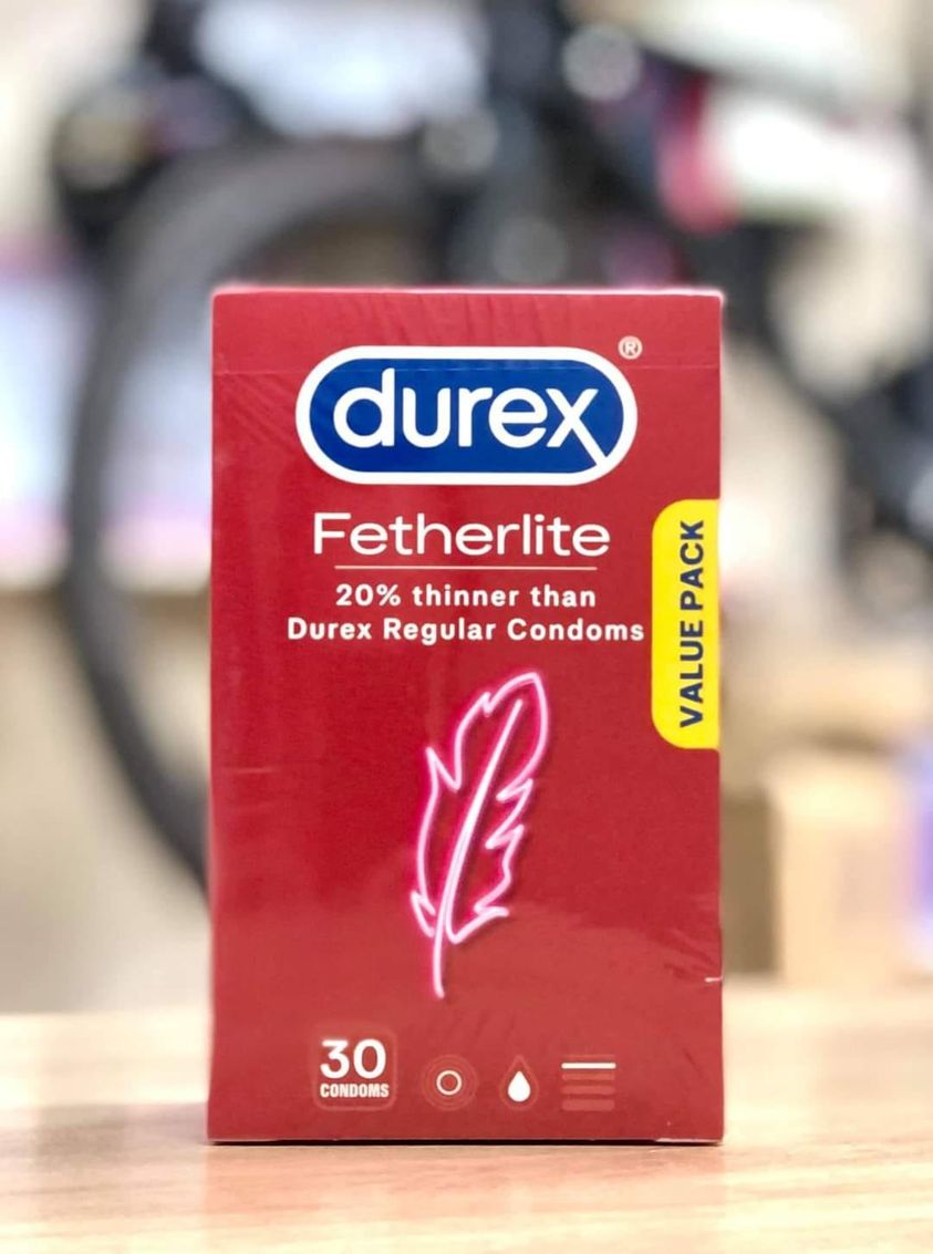 Bao cao su siêu mỏng Durex Fetherlite Ultra Thin Feel Condoms Extra Sensitive Úc - Hộp 30 chiếc
