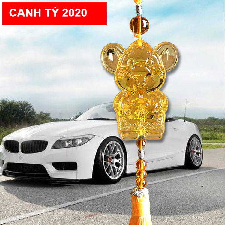 Chuột Vàng Canh Tý Treo Xe Hơi Ô Tô, xe tải, bàn làm việc, phòng ngủ - Khánh Treo Xe, Dây Treo Xe Chuột Vàng Canh Tý Phong Thuỷ Tài Lộc May Mắn Bình An