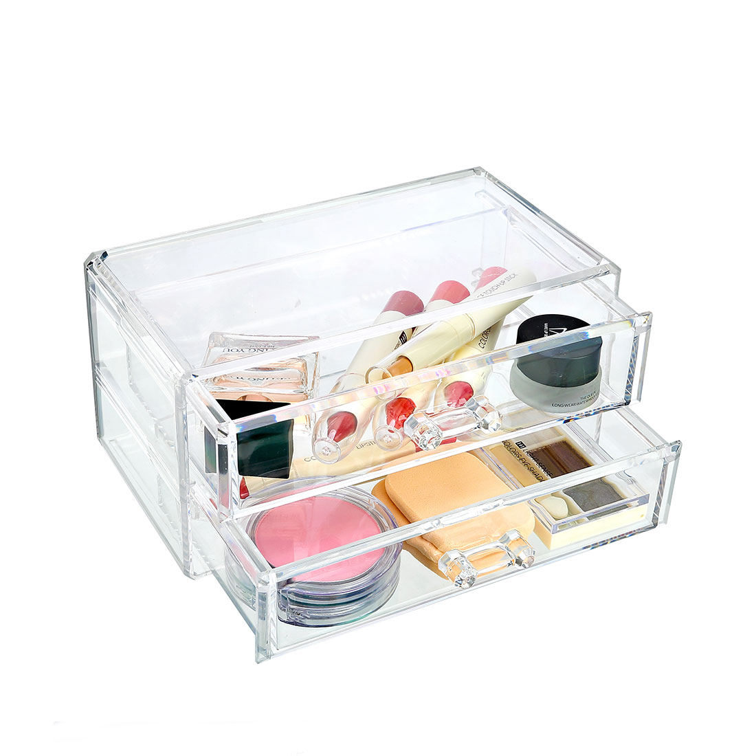 Kệ đựng mỹ phẩm trong suốt Miniso 2 tầng bằng nhựa mica