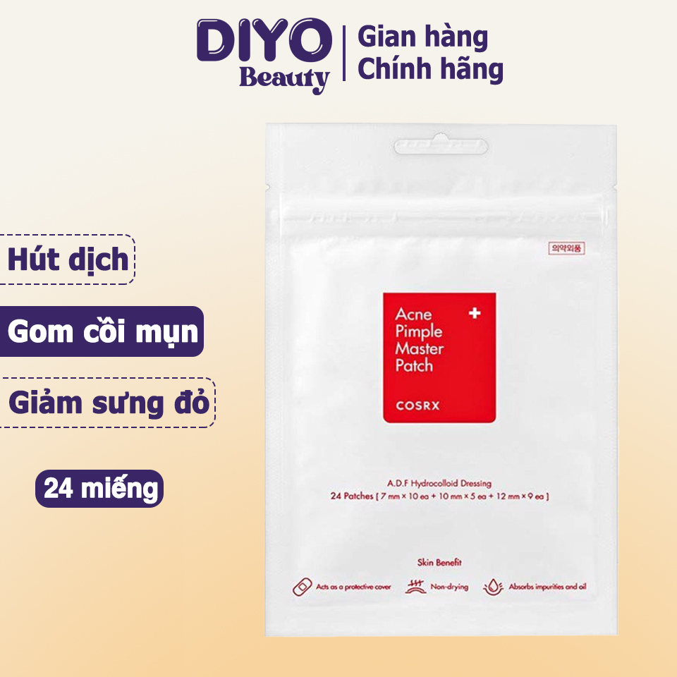 Miếng dán mụn Cosrx Acne Pimple Master Patch 24 miếng hút dịch, gom cùi mụn