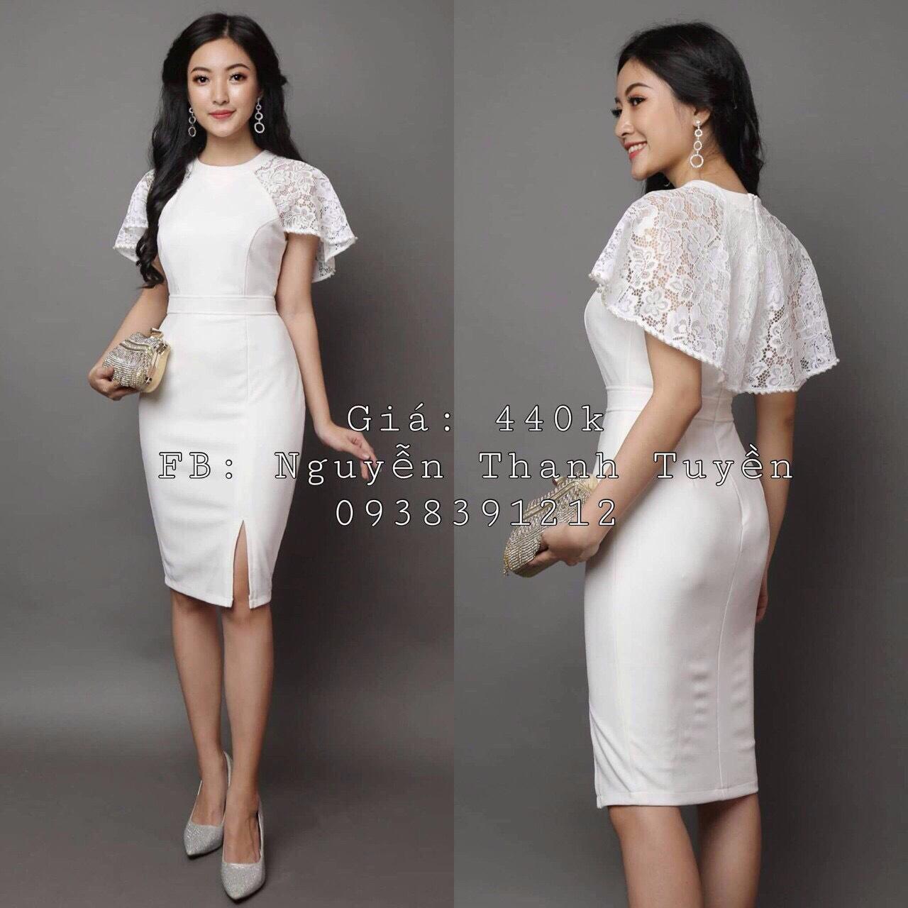 Đầm cát hàn phối ren siêu xinh
