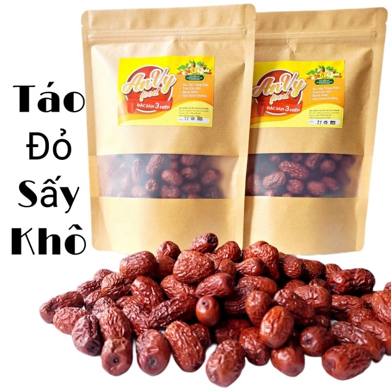 500Gram Táo Đỏ Sấy Khô loại ngọt ngon tốt cho sức khỏe