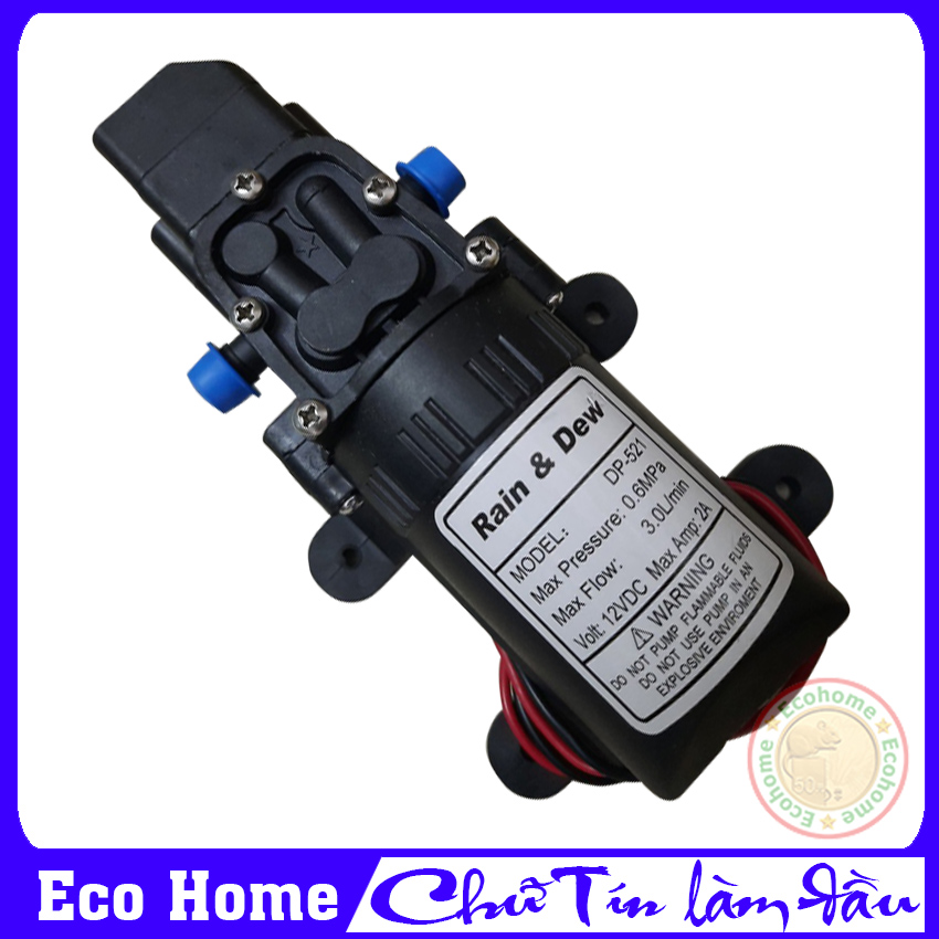 Máy bơm nước mini, Máy bơm tăng áp lực nước, Máy bơm phun sương, rửa xe mini, Máy bơm nước đa năng mini 12V-60W - Bảo hành 3 tháng tại Eco Home