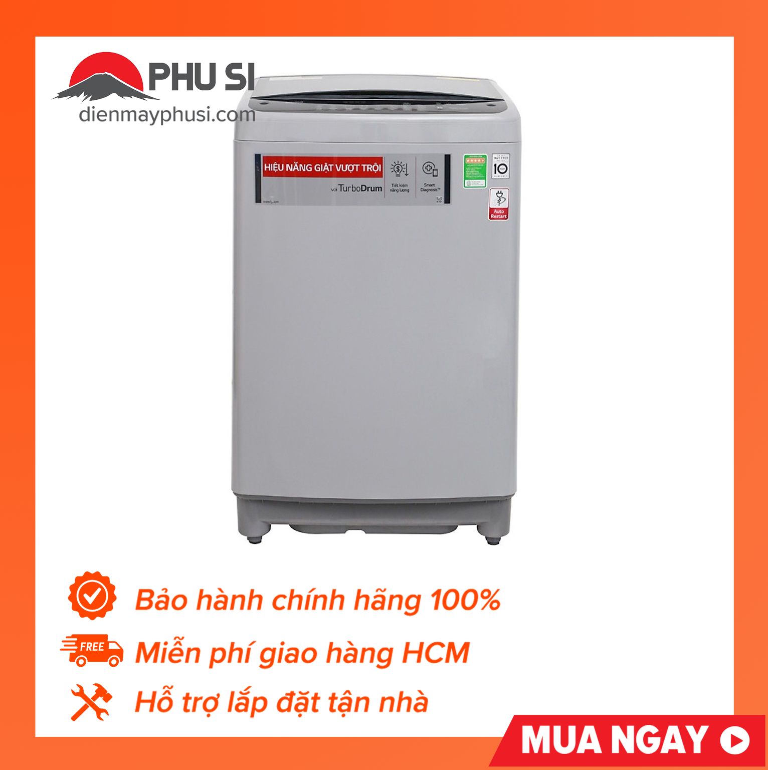 Máy giặt lg t2395vs2m 9.5kg inverter