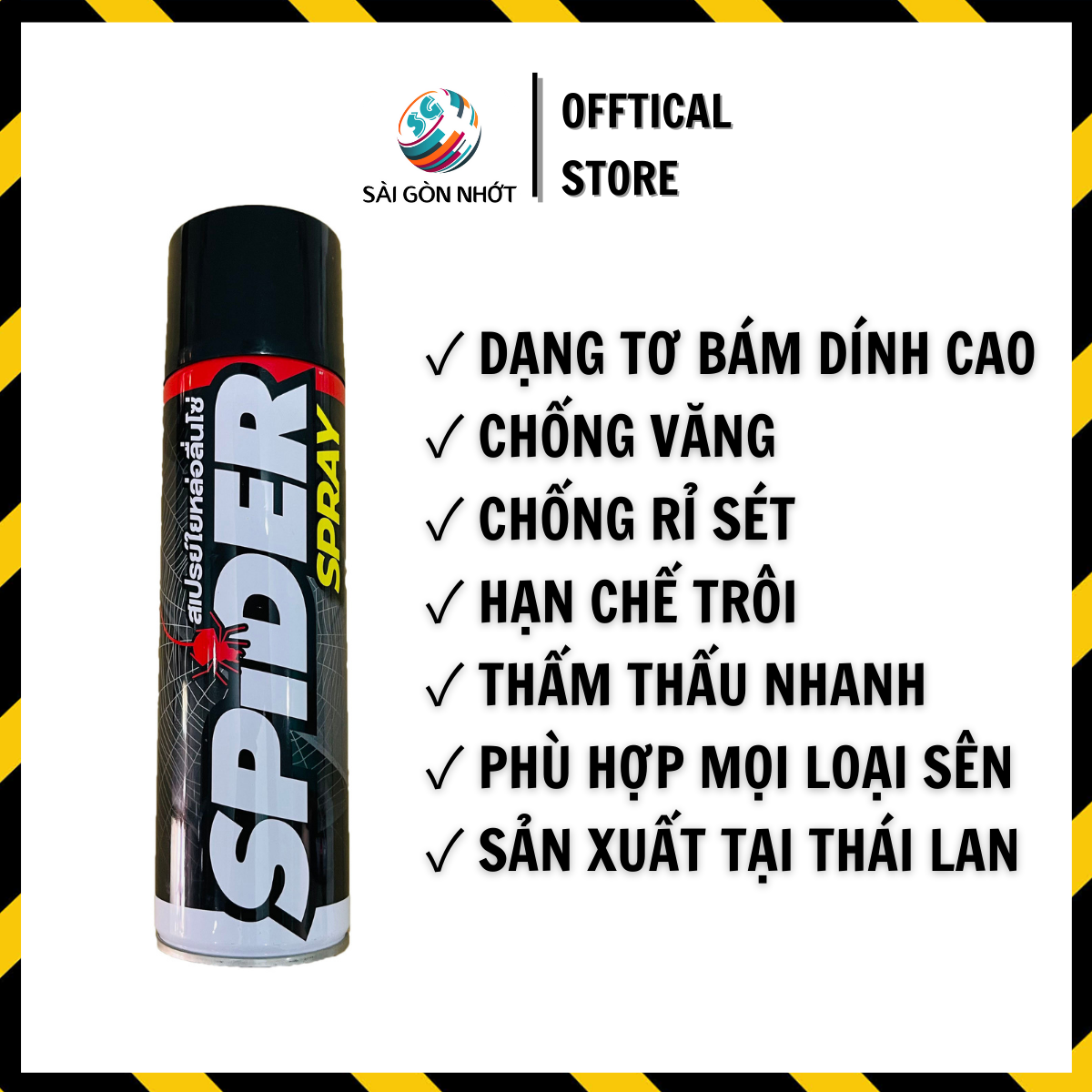 Xịt dưỡng sên Spider Spray 600ml Thái Lan - dạng tơ siêu bám dính