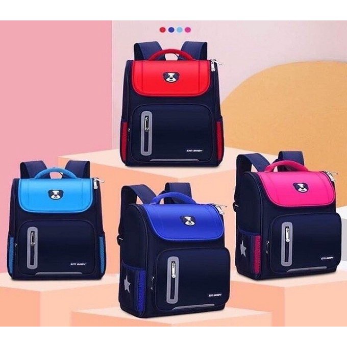 Balo chống gù cho bé balo gấu trẻ em cấp 1 baby chống gù - có phản quang size 32cm