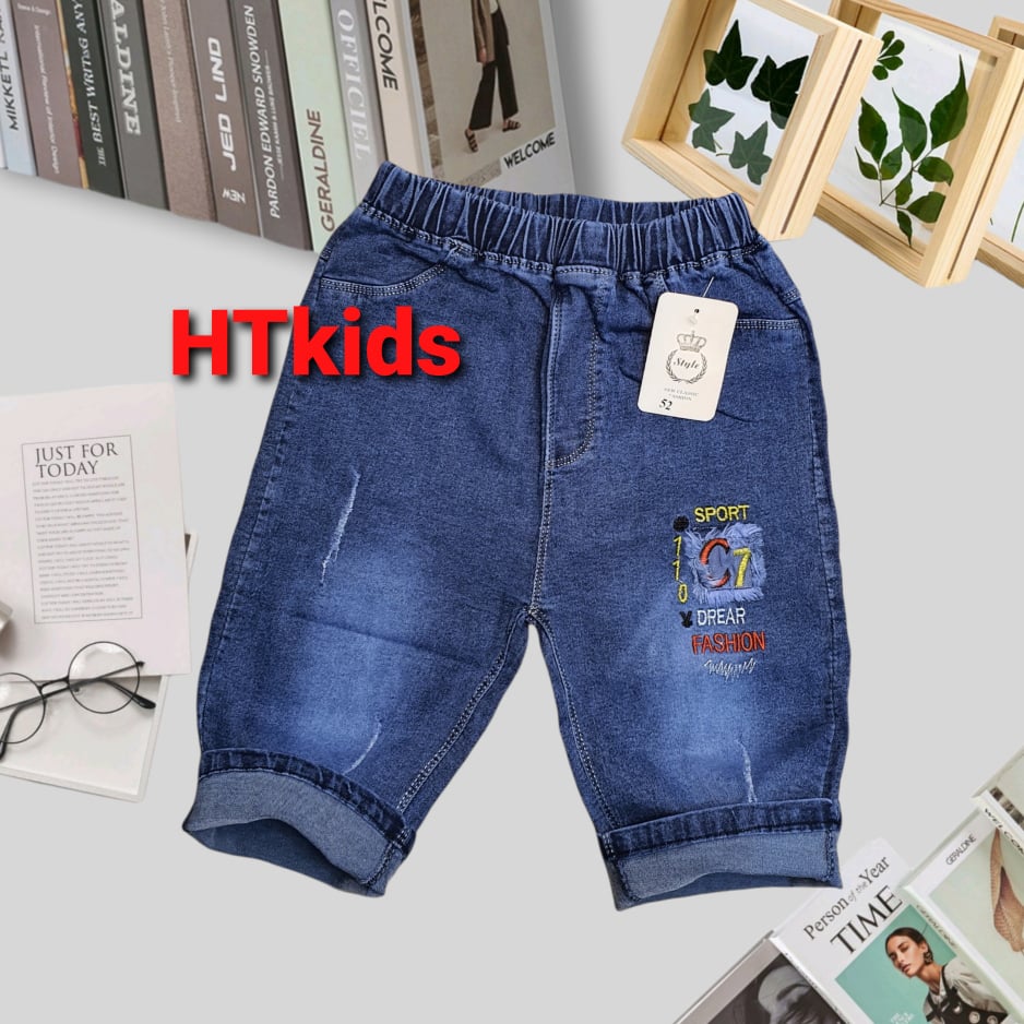 Quần bò lỡ bé trai sz 35-45kg, Chất bò mềm, co giãn mạnh