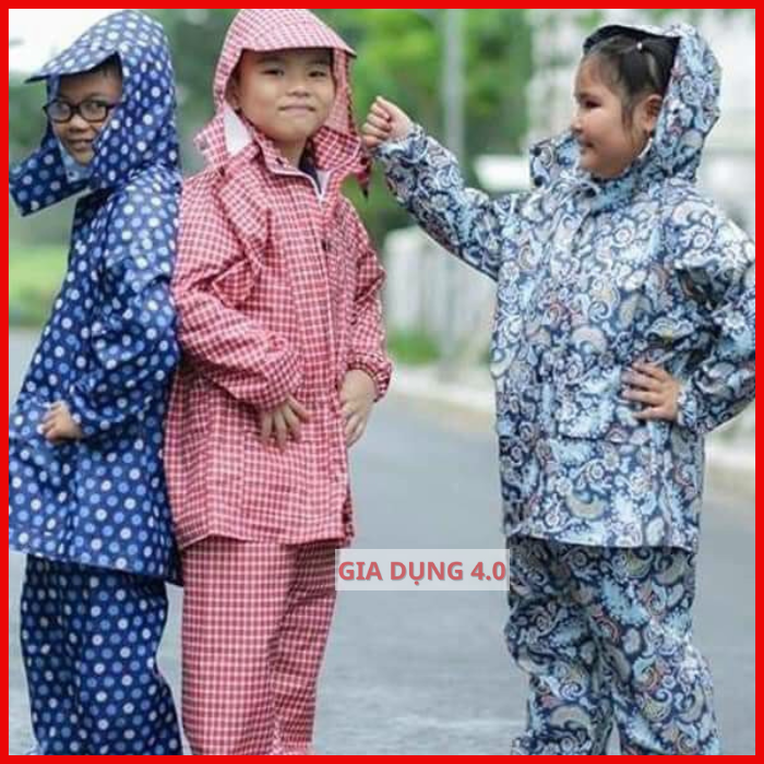 Áo mưa bộ trẻ em cao cấp, hàng loại 1 nhẹ bền