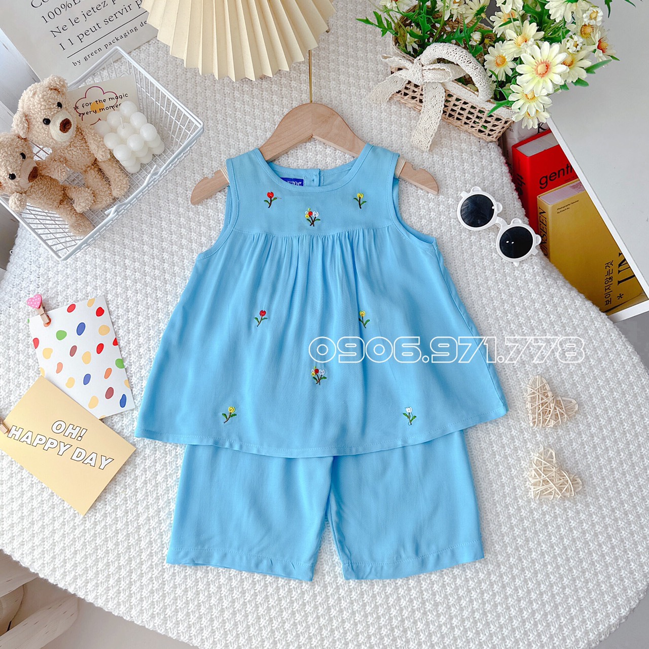[HCM] Bộ tole lửng sát nách Thương hiệu Bảo Ngọc cho bé gái từ 7-23kg. Chất vải Việt Thắng mềm mịn, thấm hút mồ hôi cực tốt. - 2