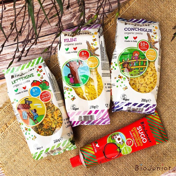 Mì nui bio junior 200g hữu cơ cho bé ăn dặm