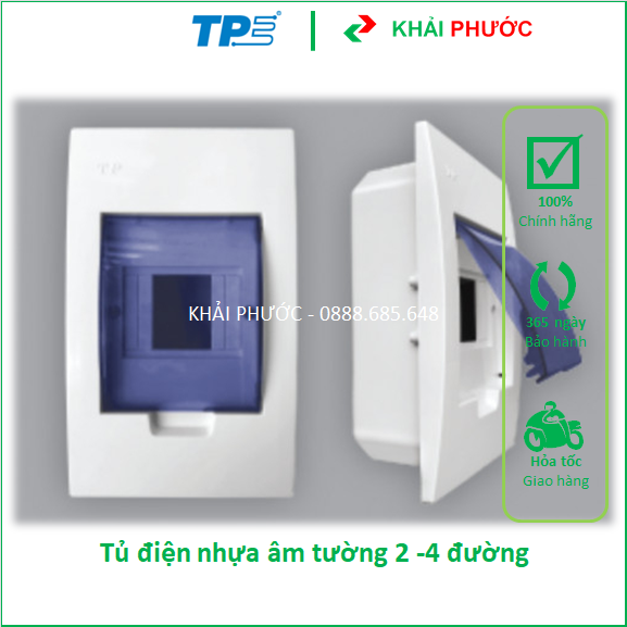 Tủ điện nhựa âm tường 2 3 4 đường module mô đun cb cp tép aptomat át tô mát tpe tiến phát - khải phước electric