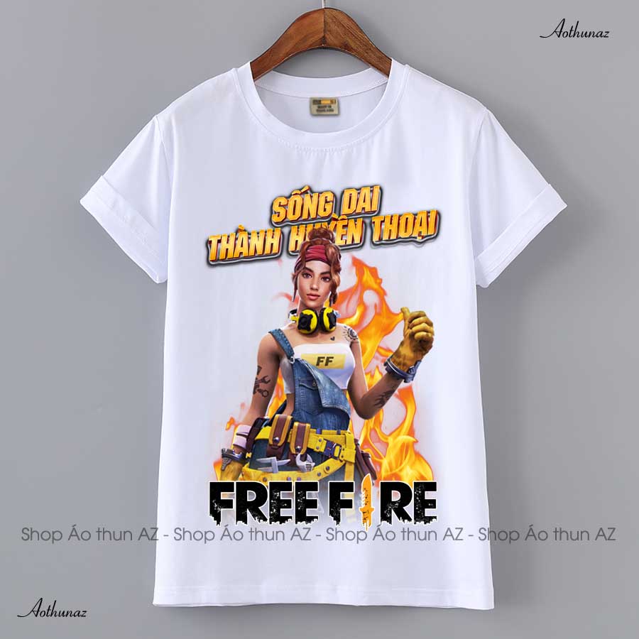Áo thun Game Free Fire in hình nhân vật nữ Shani - Cotton Thái Form rộng M2442
