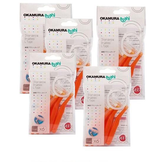 Combo 5 Gói bàn chải kẽ răng Okamura dạng L