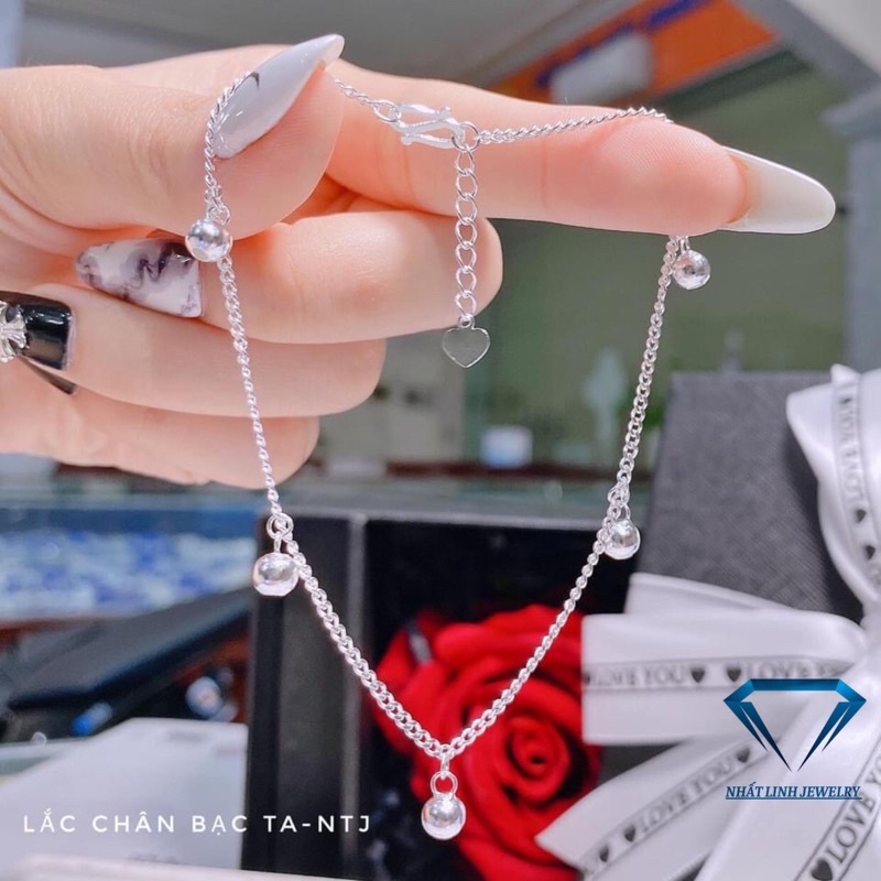 Lắc chân nữ bạc thật mix chuông cực đẹp - Kho sỉ bạc Nhất Linh