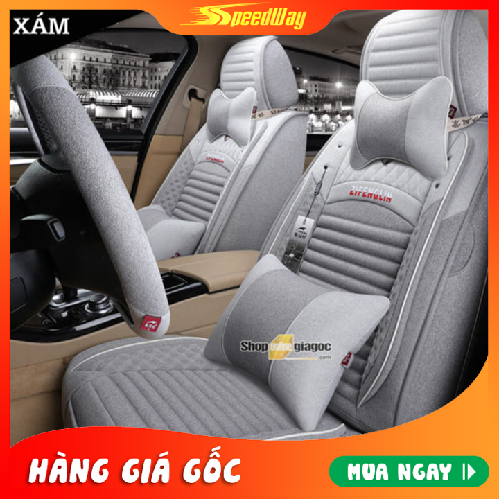 [HCM][MUA 1 TẶNG 2] - Bộ Áo Ghế Ô Tô Cho Xe 5 Chỗ SPW46 tặng kèm Bộ gối + bọc vô lăng