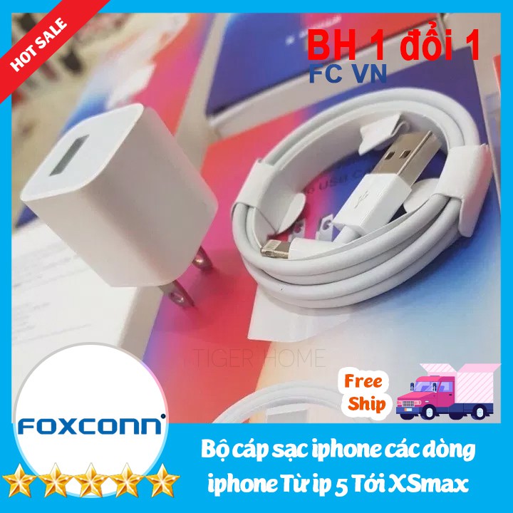 Bộ Cáp sạc Dành cho điện thoại Ip 5/5s/6/6plus/6s/6splus/7/8/x Zin  Bh 1 Đổi 1