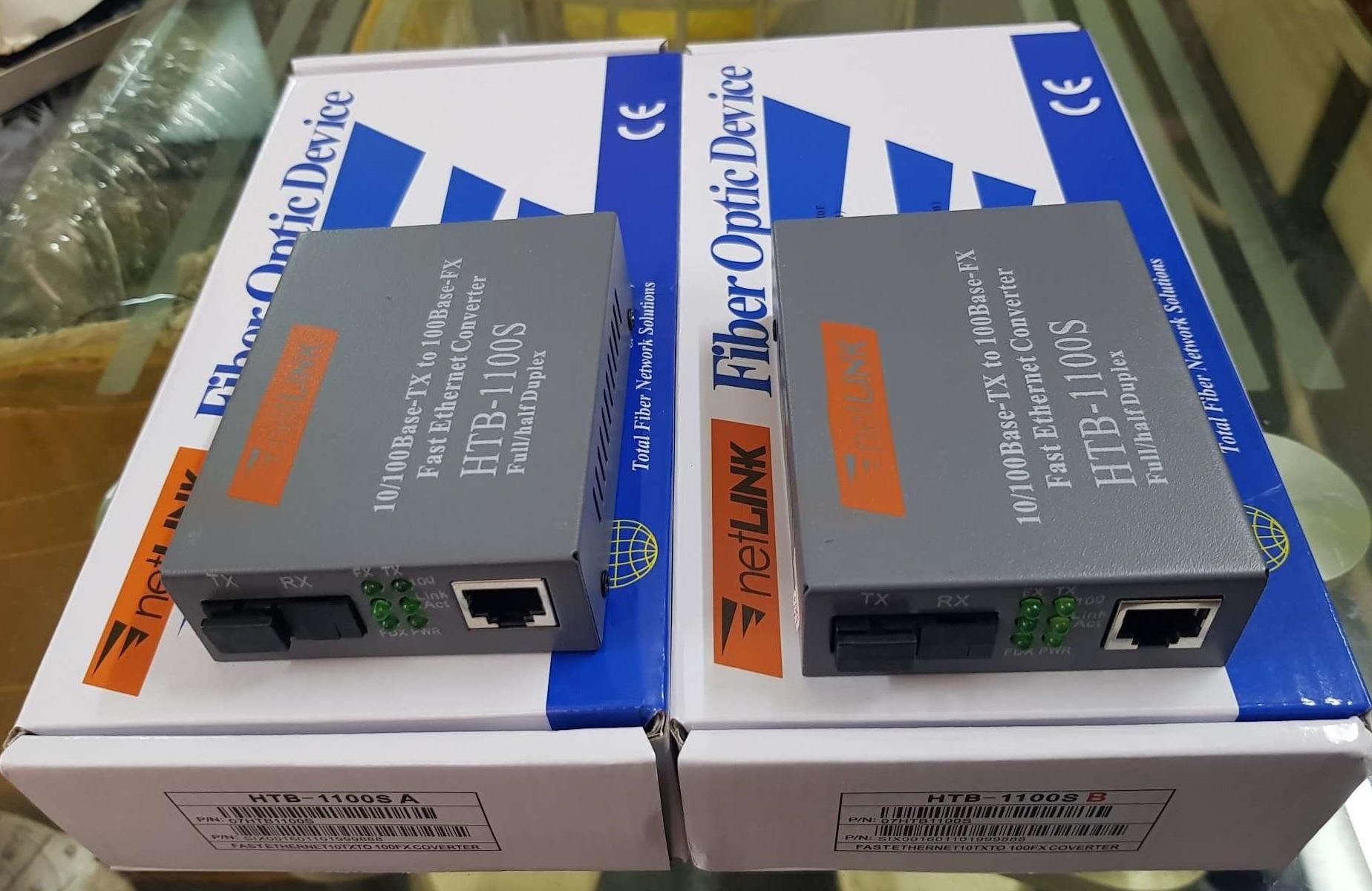 [HCM]Cặp Converter Quang 100MB Netlink Single Mode 1 Sợi Quang. Bh 12 Tháng-1100S