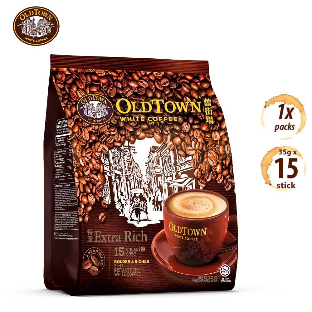[BAO BÌ MỚI][11/2024] Cà phê trắng hòa tan 3 in 1 Oldtown White Coffee - Extrarich