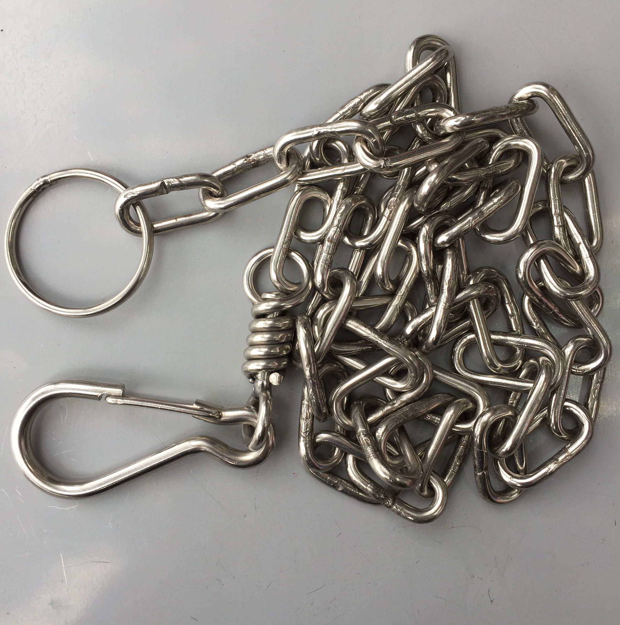 dây dắt xích chó HÀN INOX KHÔNG RỈ Ø 3,4,5mm kèm móc chống xoắn