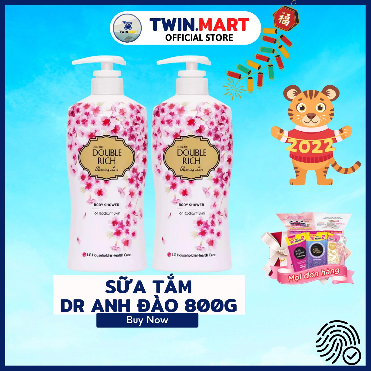 ĐƠN TỪ 249K TẶNG DẦU GỘI 36K [800ml] DATE XA 2024 TPHCM Sữa Tắm Hương Hoa Double Rich Body Shower - thương hiệu Hàn Quốc - hương Hoa Anh Đào