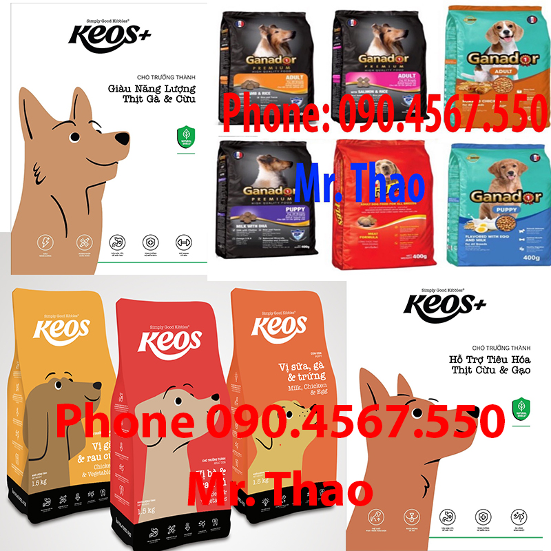 6KG Thức Ăn Hạt Khô Ganador , Đồ Ăn Cho Chó Con/Chó Lớn, Cừu , Trứng Sữa , Cá Hồi , Sữa DHA , FIB'S , KEOS , Đủ  mùi vị