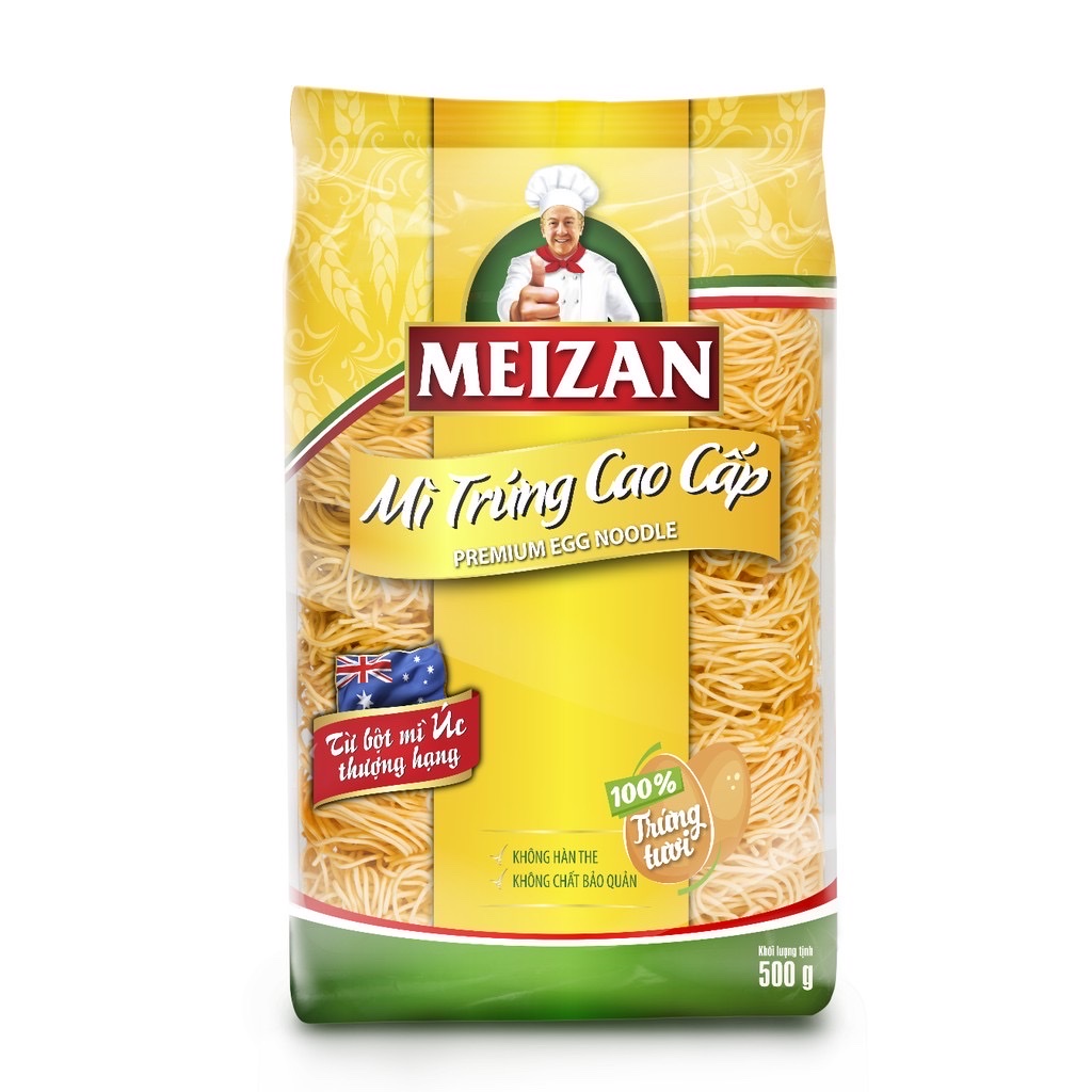 Mì trứng sợi tròn cao cấp Meizan 500gr