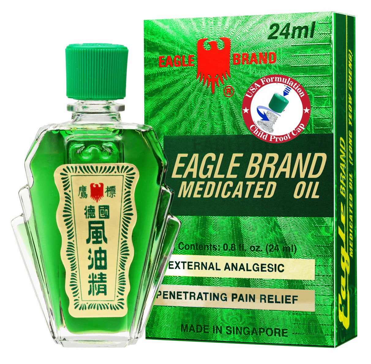 Dầu gió xanh con Ó Eagle từ Mỹ sản xuất tại Singapore