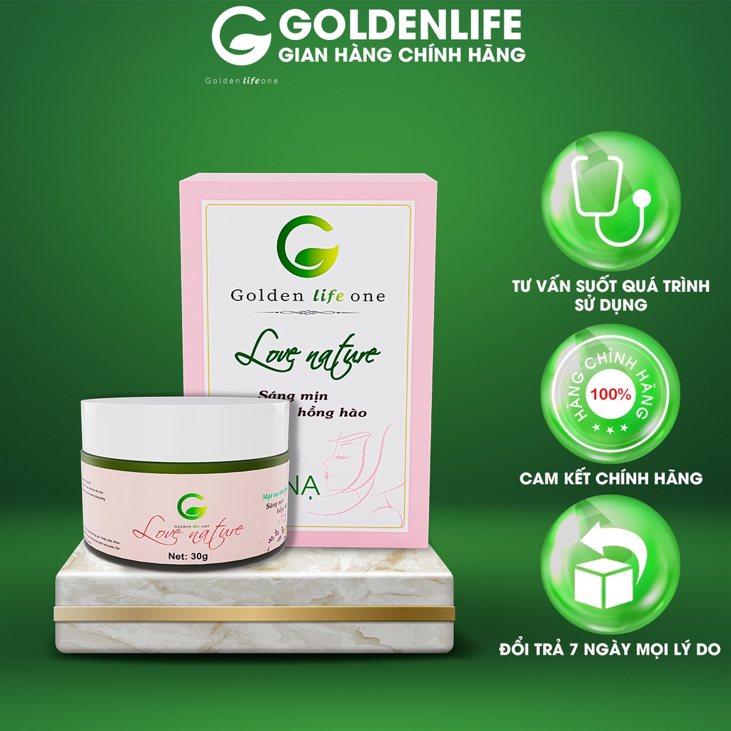 Mặt nạ dưỡng ẩm trắng da tảo biển Love Nature GOLDEN LIFE ONE 30G Mờ Thâm, Làm Đều Màu Da, Giúp Da Mềm Mượt Trắng Sáng