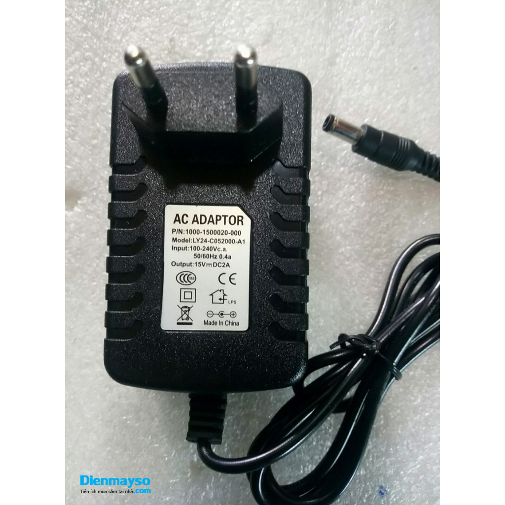 Sạc loa kéo Adapter 15V 2A zin dùm cho loa kéo karoke di động