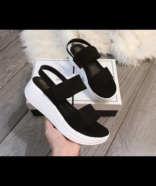 Dép sandal nữ đế bánh mì 5cm , dép đế xuồng quai ngang siêu nhẹ