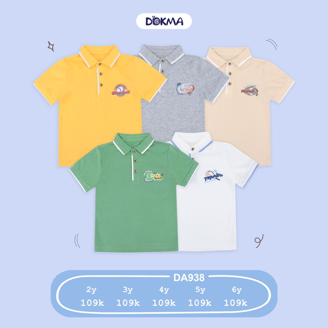 Áo polo cổ đức bé trai hiệu Dokma size 2 - 6 tuổi Tiệm Nhà Sóc