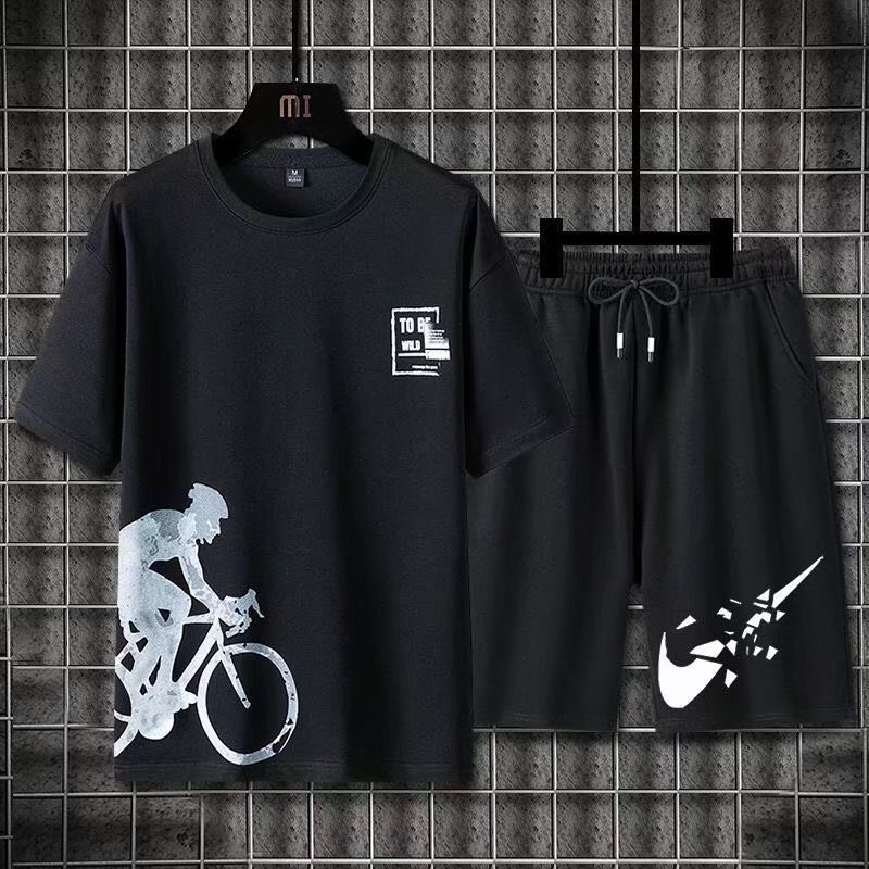 [Tặng Vòng Tay Dễ Thương]Đồ bộ thể thao nam mùa hè  sét bộ thể thao nam tập gym in hình thỏ siêu đẹp  chất thun mè thoáng mát