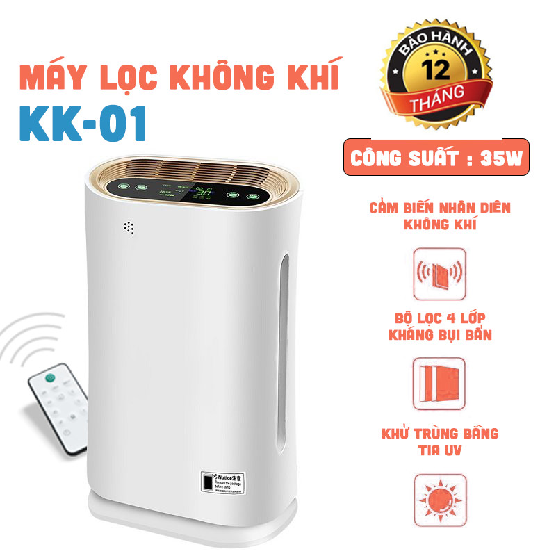 Máy Lọc Không Khí Ion âm KK-01 Khử Trùng Bằng Tia UV, Loại Bỏ Bụi Mịn Không Khí Độc Hại Trong Phòng