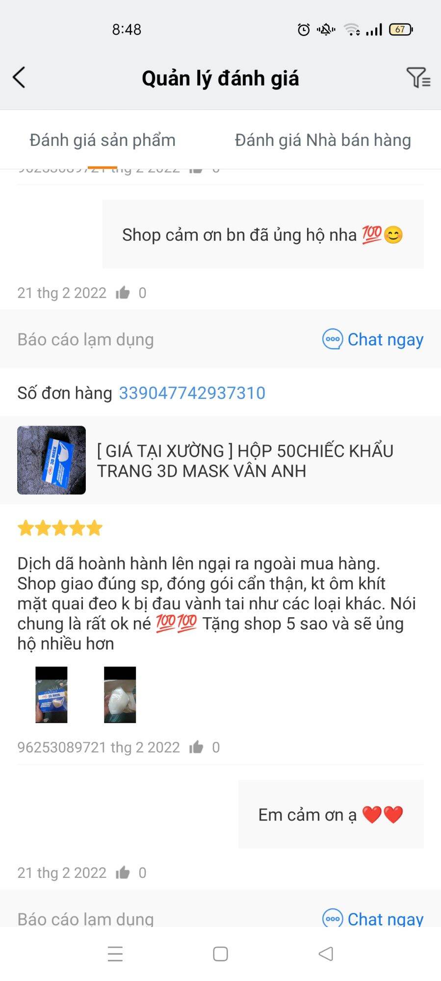 HỘP 50CHIẾC KHẨU TRANG 3D MASK VÂN ANH