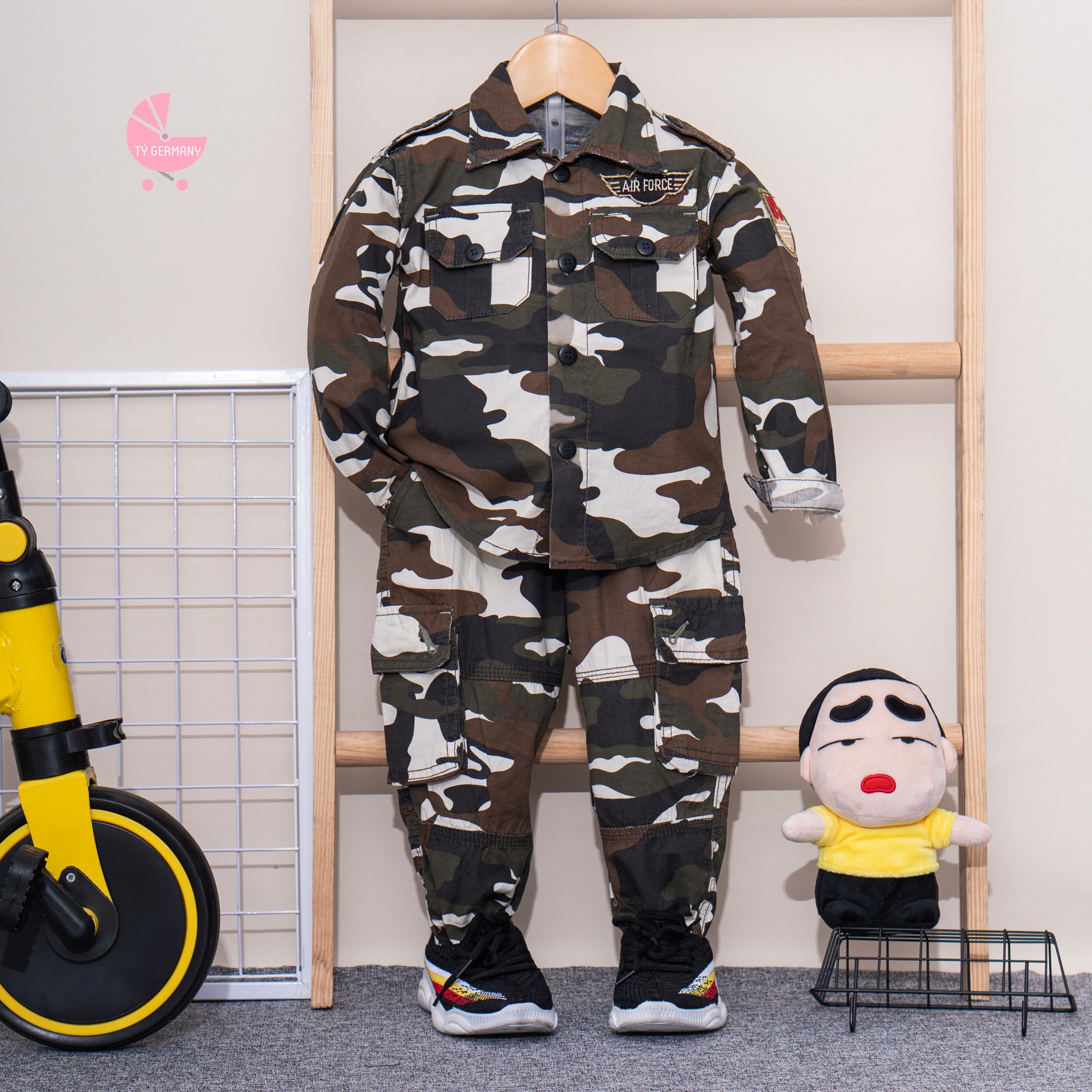 [HCM]Bộ quần áo rằn ri lính trẻ em tay dài