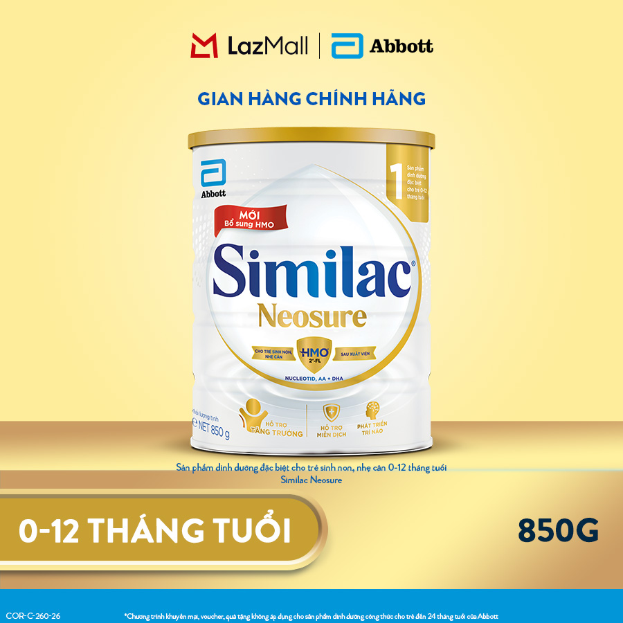 Sữa bột Similac Neosure 850g