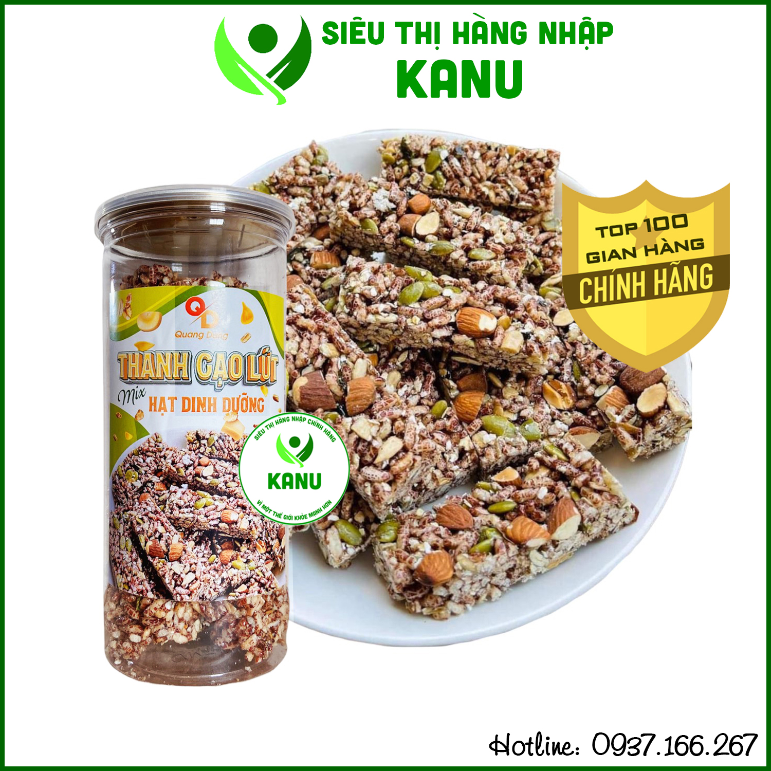 Thanh gạo lứt mix hạt ngũ cốc dinh dưỡng granola 300g, đồ ăn vặt healthy ăn kiêng giảm cân