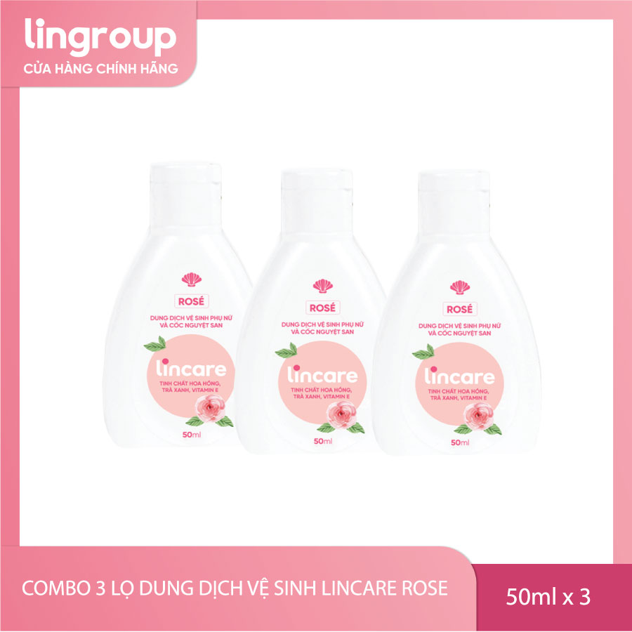 Combo 3 lọ dung dịch vệ sinh Lincare Rose 50ml x 3