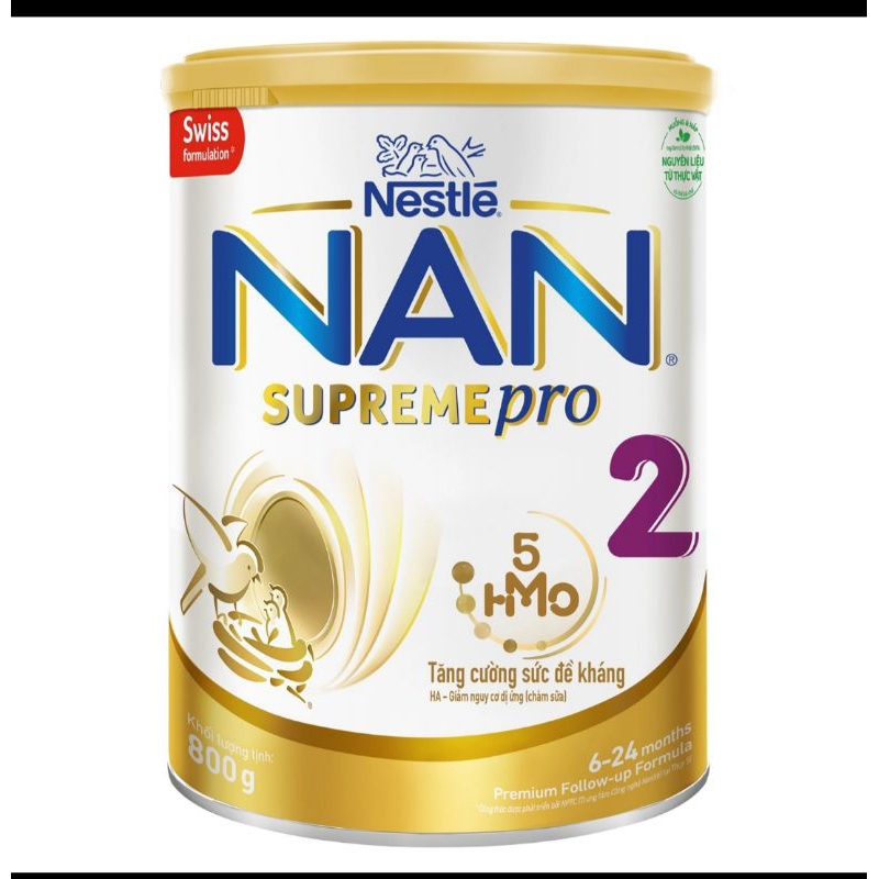 Sữa bột nan supreme 5hmo 2 800g hsd 12-2023