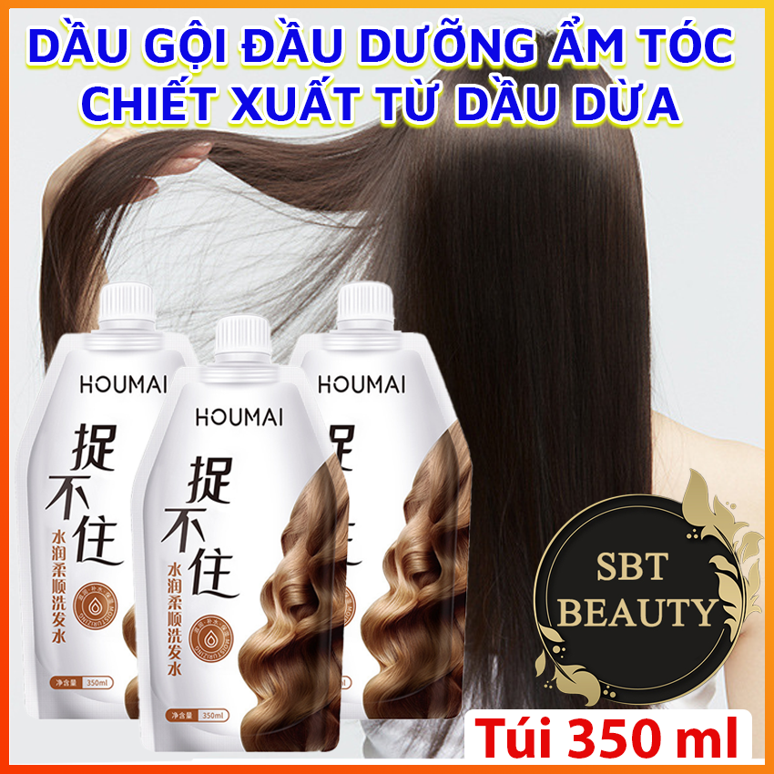 Dầu gội đầu houmal túi 350ml chiết xuất từ dầu dừa tự nhiên – dưỡng ẩm tóc chuyên sâu, chống khô rối, sạch tóc và da đầu, cho mái tóc suôn mượt, chắc khỏe