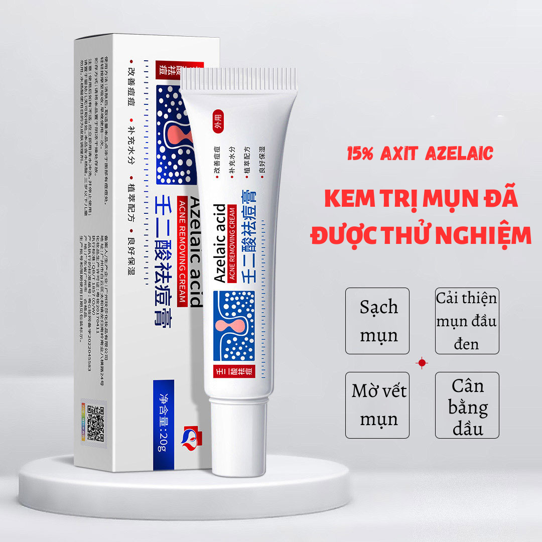 Kem mụn axit azelaic acne skin chính hãng mỹ phẩm loại bỏ mụn, kiềm dầu, làm mờ vết thâm mụn hiệu quả