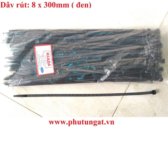 Dây rút nhựa đen 8 x 300mm