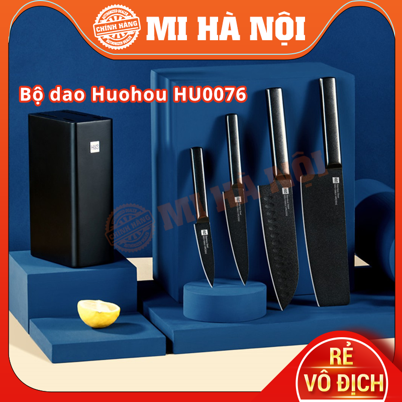 Bộ 4 dao bằng thép kèm chân đế cao cấp houhou hu0076