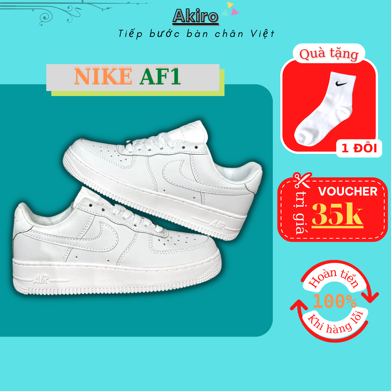 Giày air_force_1 cổ thấp màu trắng dành cho nam, nữ giúp tăng chiều cao 3,5cm