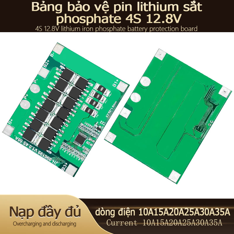 BMS 12.8V 4S lithium iron phosphate bảng bảo vệ pin 10A-35A cân bằng bảo vệ pin thiệt hại pin lithium mô-đun sạc bảng pin bảng mạch