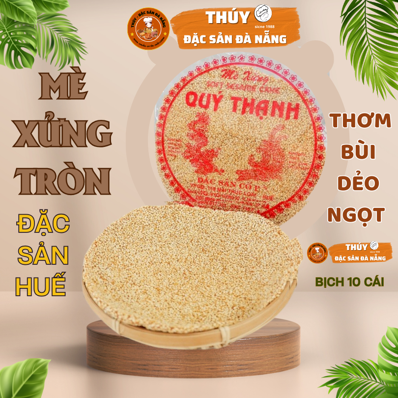 Mè Xừng Tròn Quý Thạnh Bịch 10 Cái Đặc Sản Huế Thơm Ngon Dẻo Mềm Bùi Ngọt
