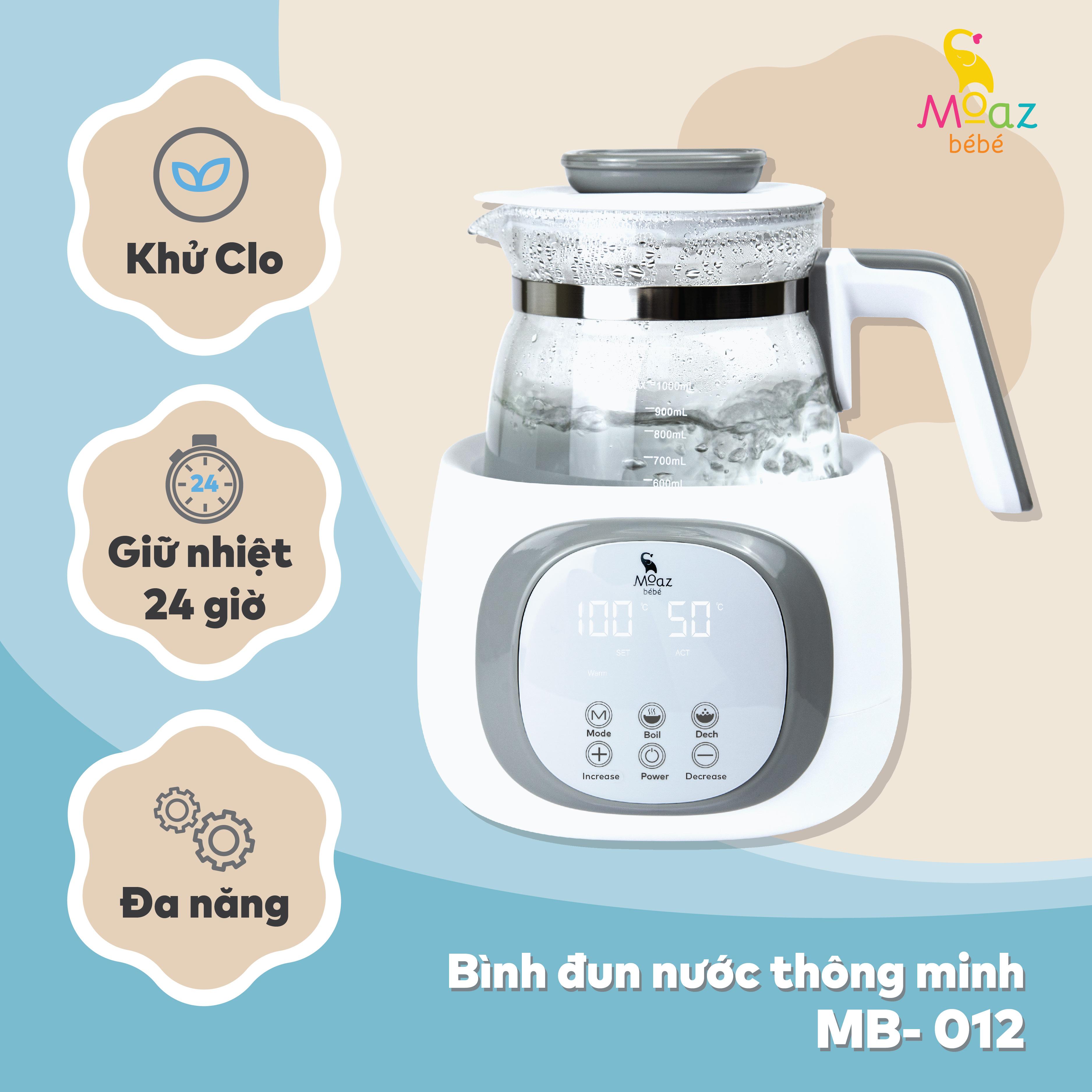 Bình đun nước pha sữa đa chức năng Moaz Bebe MB-012 dung tích 1000ml