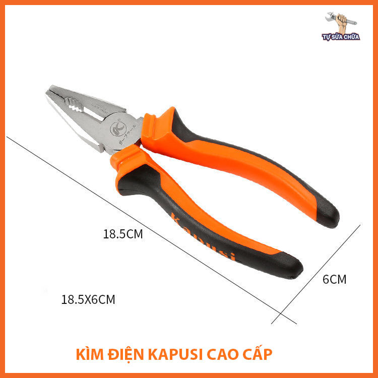 Bộ 3 kìm điện,kìm cắt,kìm nhọn 7 inch chính hãng KAPUSI JAPAN loại cao cấp làm từ thép CR-V siêu tốt