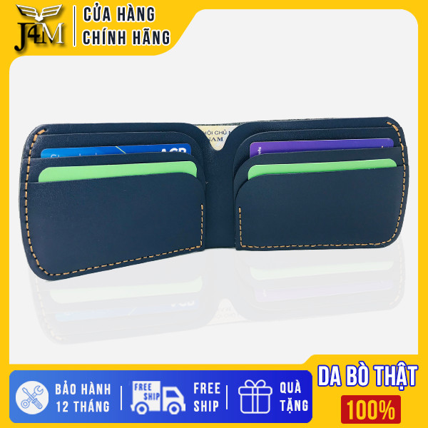 Ví cầm tay mini J4M, ví sen cách điệu da bò thật, bóp da nam cao cấp, thời trang Unisex cho nam và nữ đựng thẻ và , VSX21