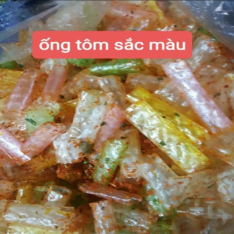 300gr bánh tráng ống tôm sắc màu ạn vặt siêu ngon